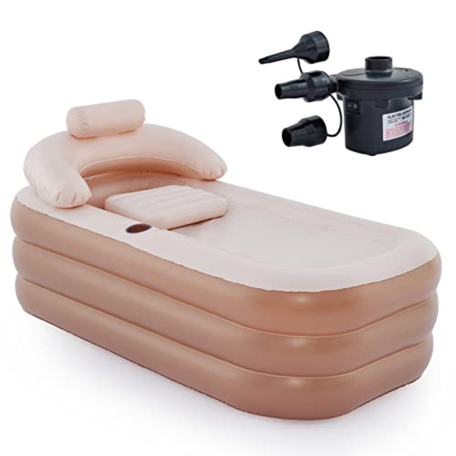 Bathtub Pillow Inflatable - Inflatable Bathtub with Electric Air Pump