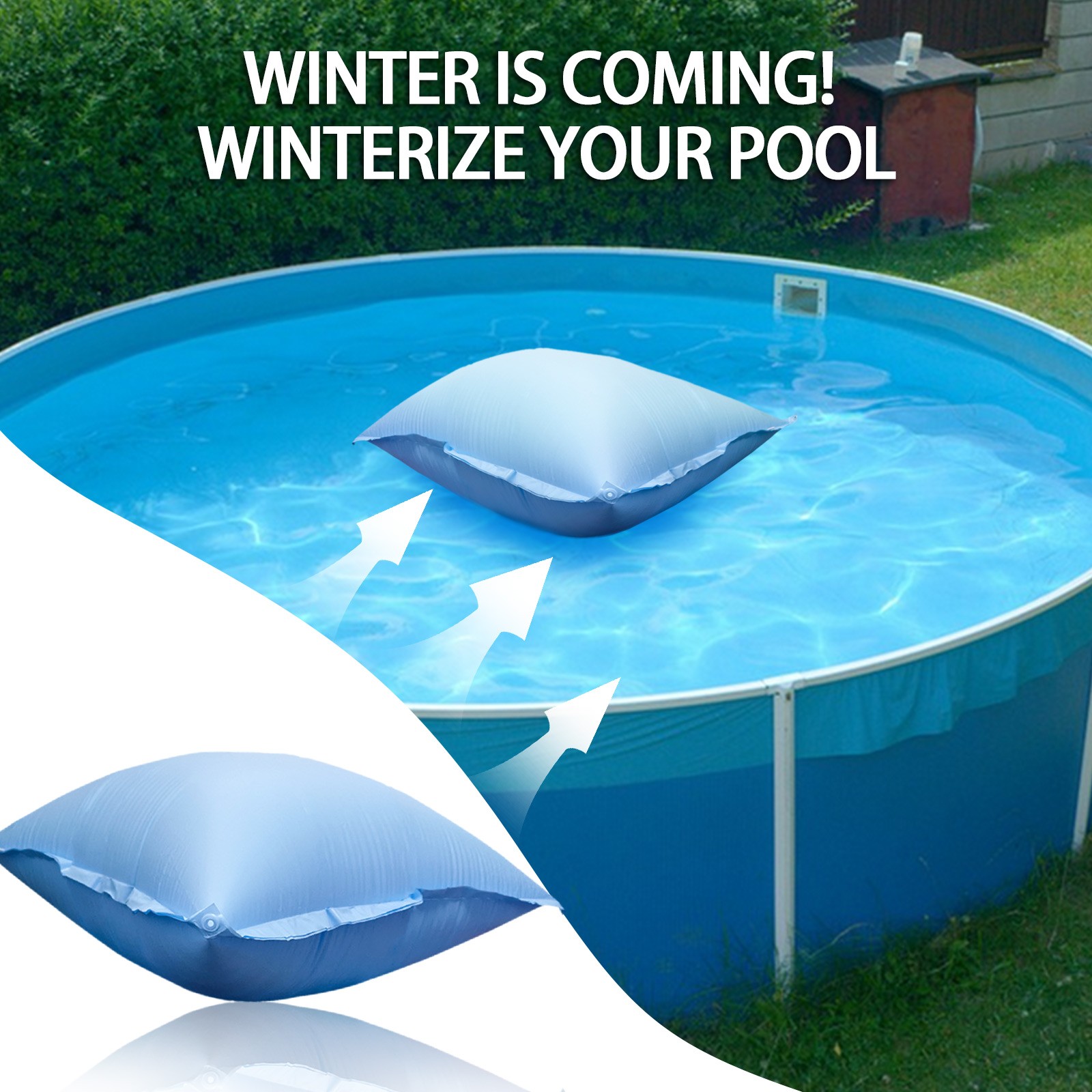 Bathtub Pillow Inflatable - Swimming Pool Winter Pillow Durable Winterizing