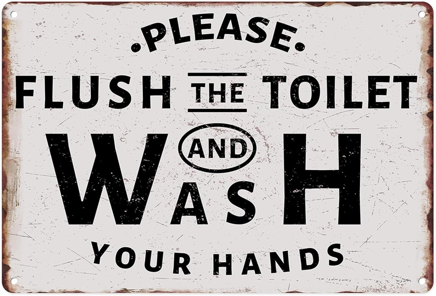 Home Bathroom Toilet - 1n,Sanwarm Metal Sign , Please Flush