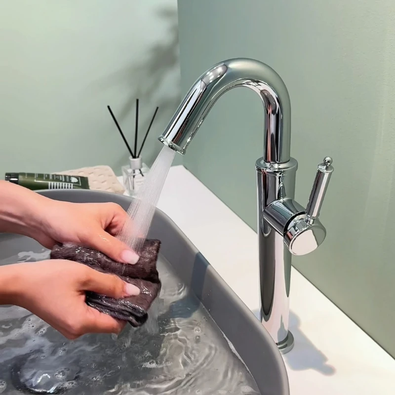 Basin Mixer Tap - Tall stainless steel mixer tap for