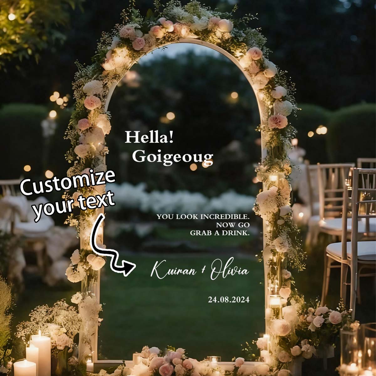 Home Bathroom Wall Decor - Custom Welcome Mirror Stickers, Party Welcome