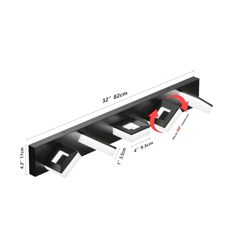 Adjustable 5-Head LED Mirror L - Home Bathroom Vanity のレビューと価格