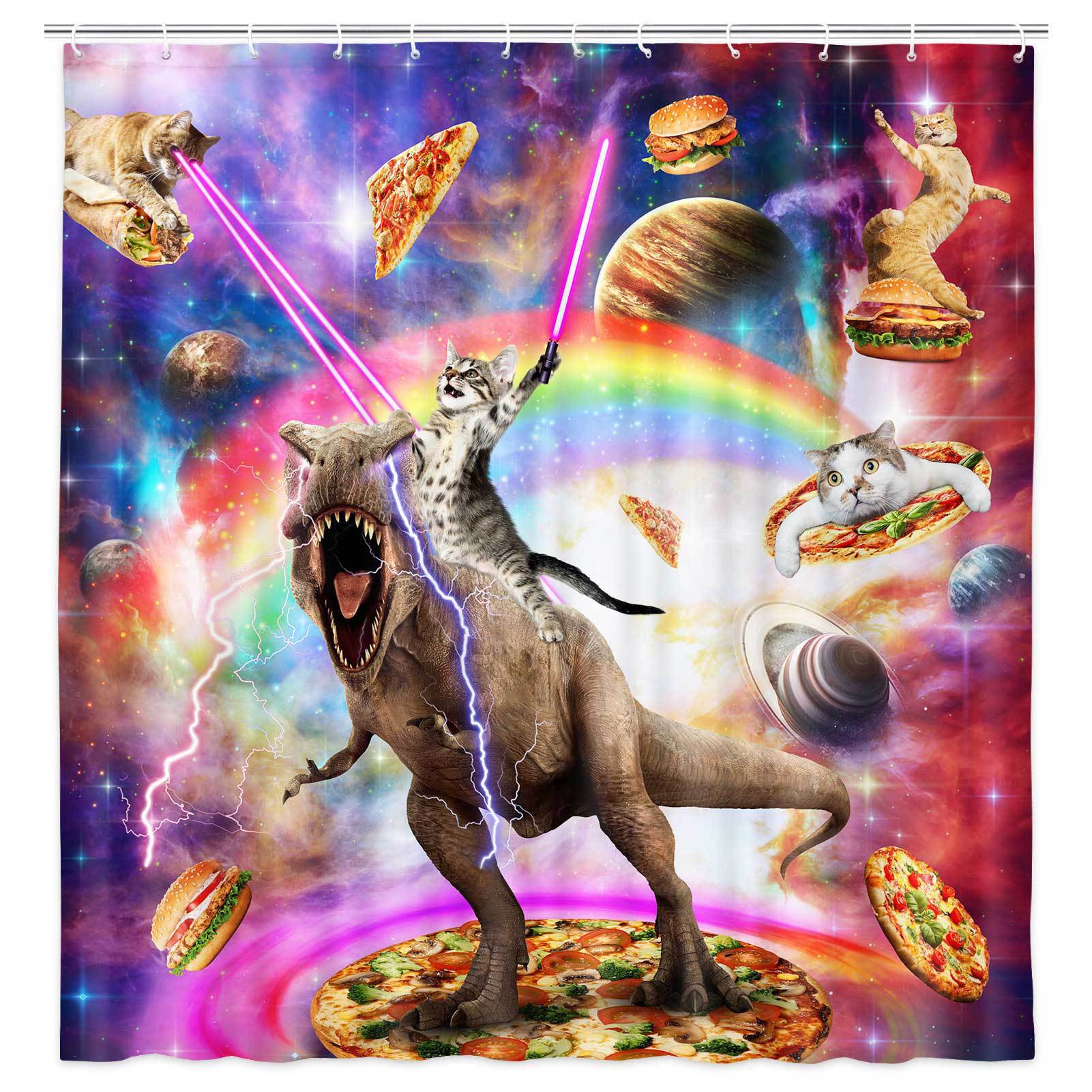 VIKAMA Shower Curtain Cat Funn - Home Bathroom Partition のレビューと価格