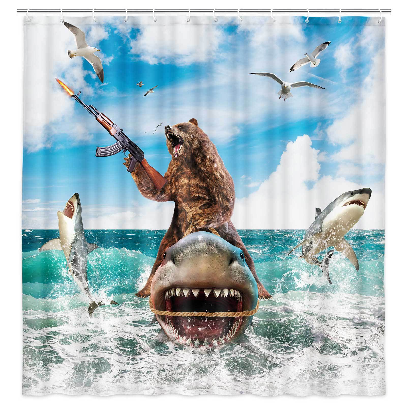 VIKAMA Shower Curtain Cat Funn - Home Bathroom Partition のレビューと価格