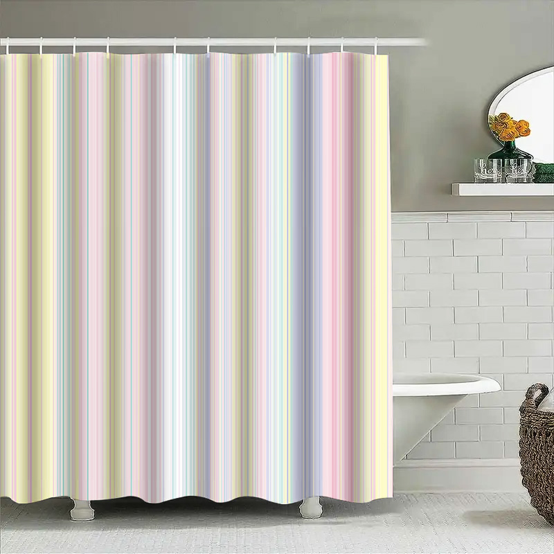 Soft Striped Shower Curtain Pa - Home Bathroom Colors のレビューと価格
