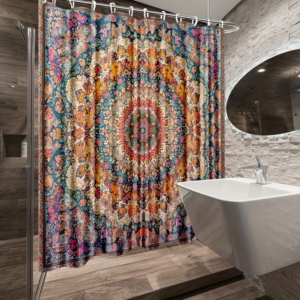 Shower Curtain Multi Sizes 2D  - Home Bathroom Partition のレビューと価格