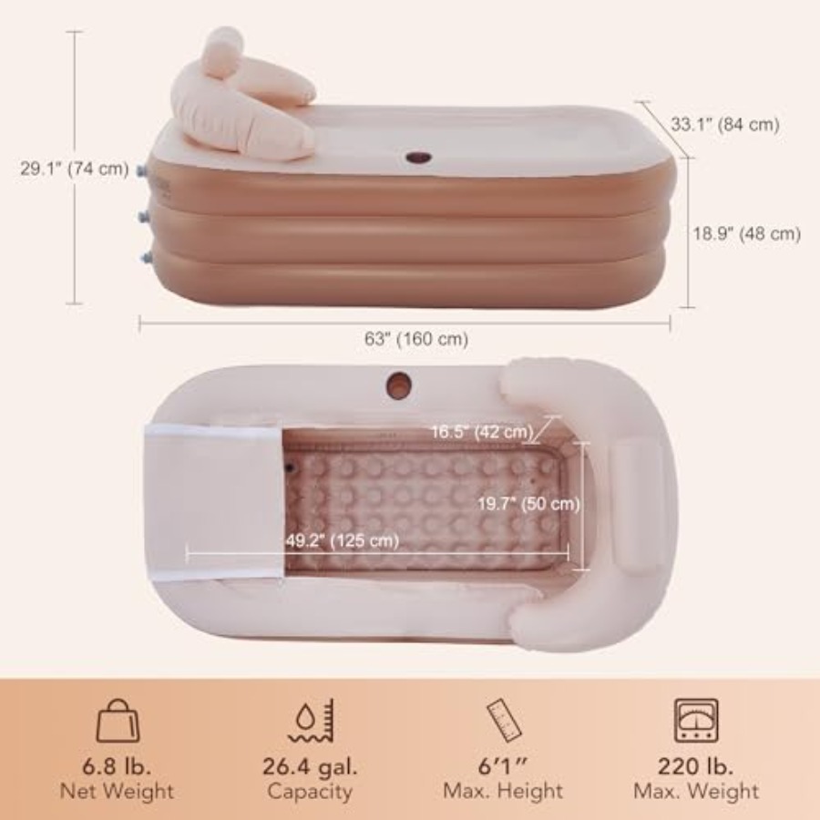Inflatable Bathtub with Electr - Bathtub Pillow Inflatable のレビューと価格