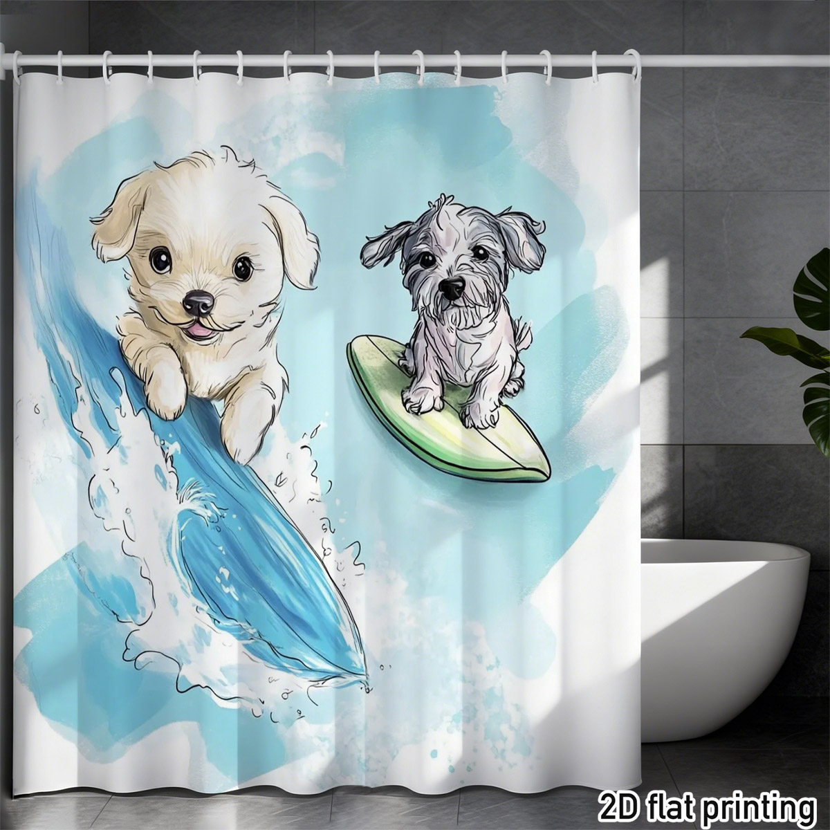 Adorable Dog Shower Curtain Cu - Adorable Home Bathroom Ideas のレビューと価格
