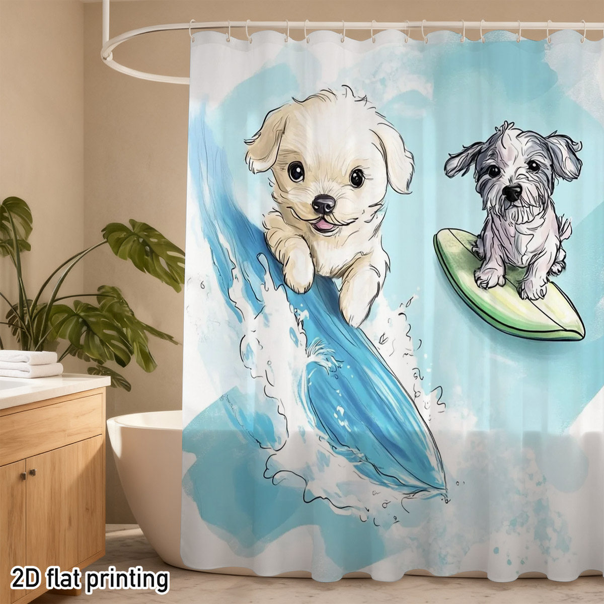 Adorable Dog Shower Curtain Cu - Adorable Home Bathroom Ideas のレビューと価格