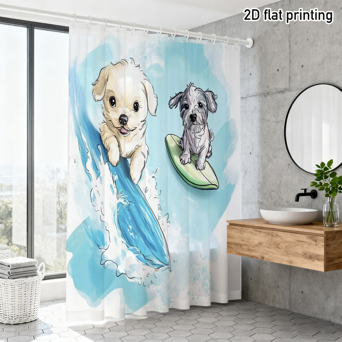 Adorable Dog Shower Curtain Cu - Adorable Home Bathroom Ideas のレビューと価格