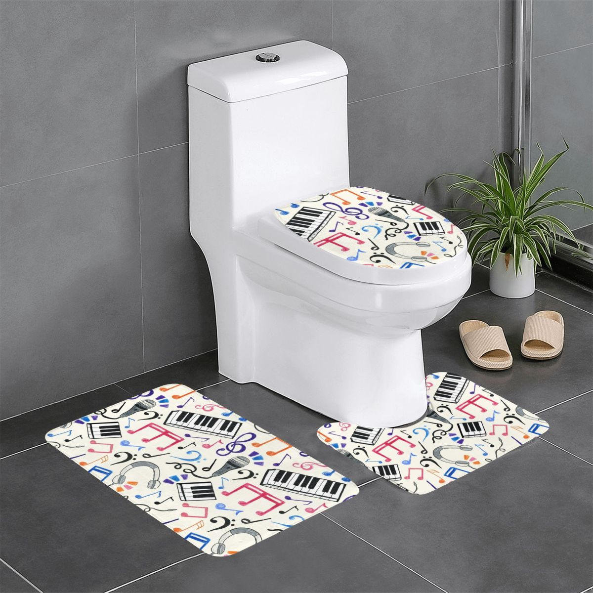 Good Beats - Music Notes & Sym - Home Goods Bathroom Rugs のレビューと価格