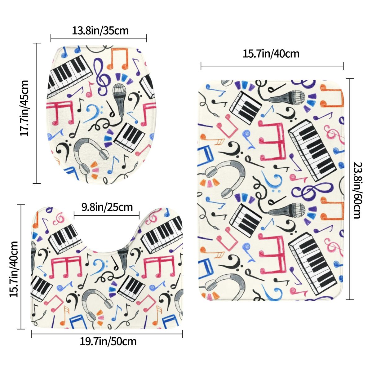 Good Beats - Music Notes & Sym - Home Goods Bathroom Rugs のレビューと価格