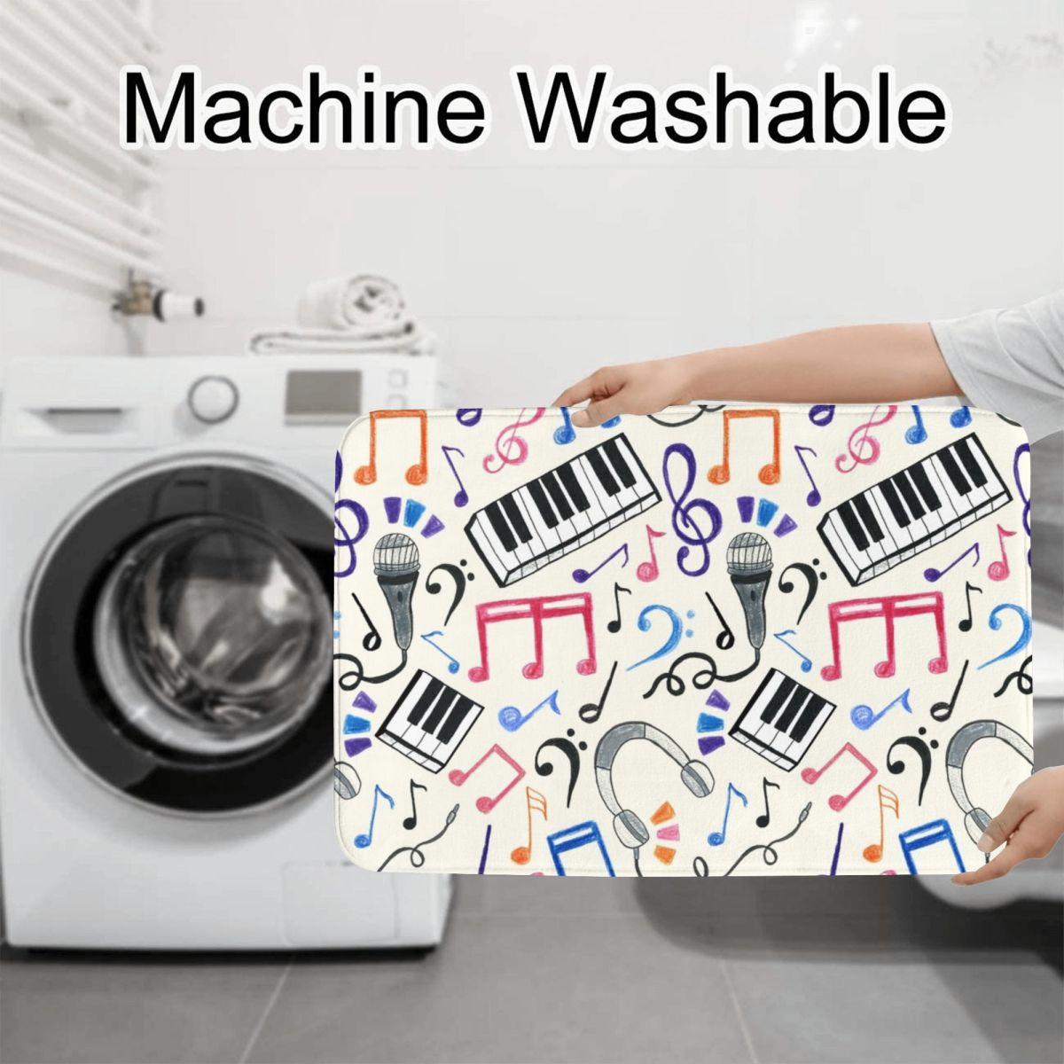 Good Beats - Music Notes & Sym - Home Goods Bathroom Rugs のレビューと価格