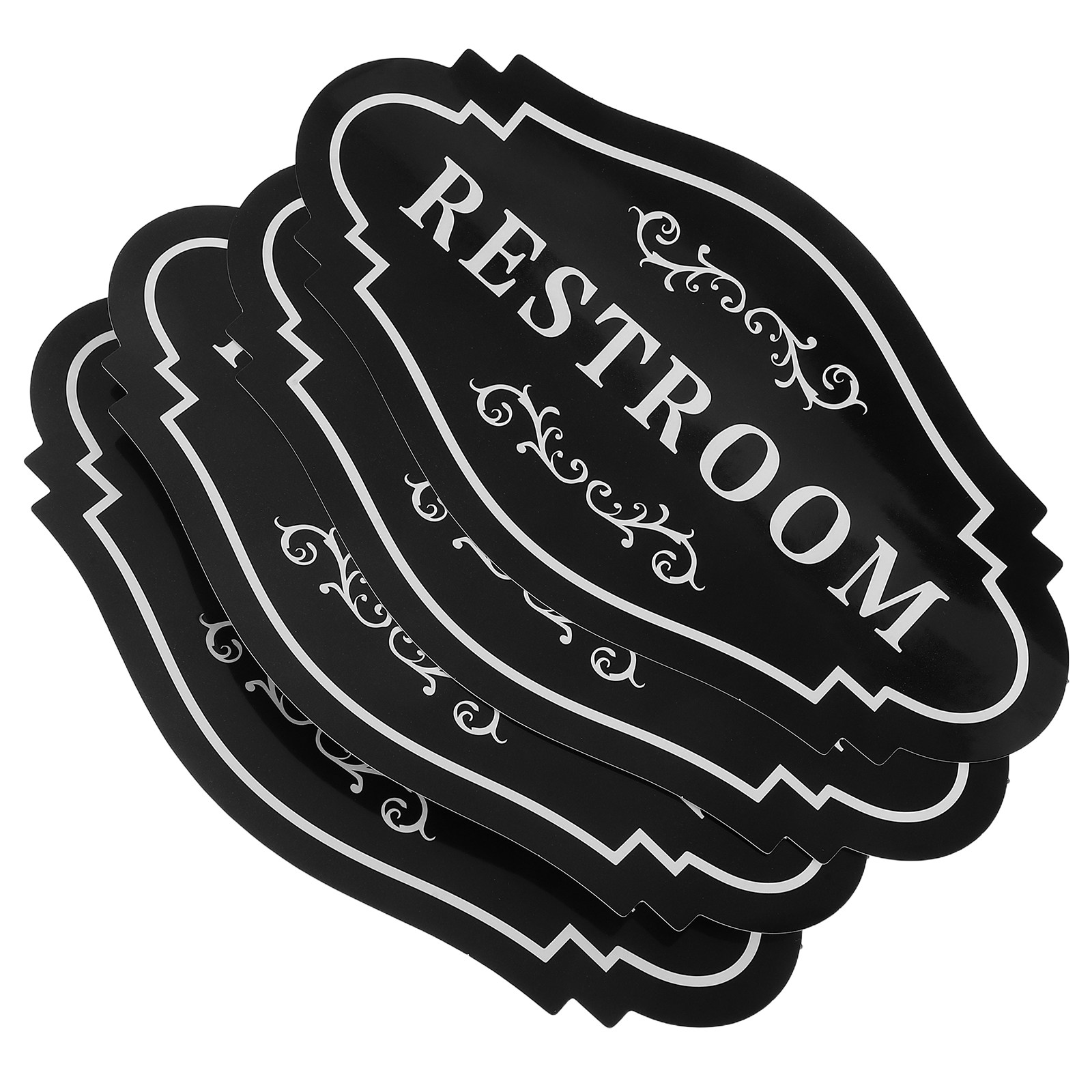 4Pcs Black Waterproof Vinyl Re - Home Bathroom Door のレビューと価格