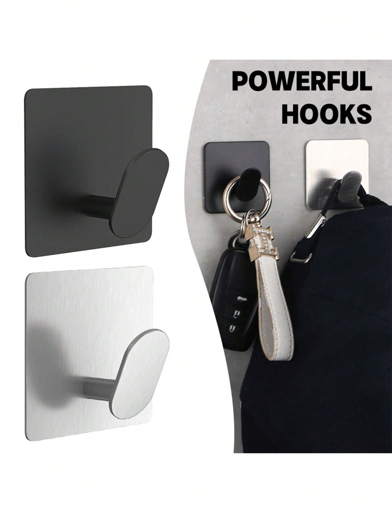 2pcs Adhesive Towel Hooks/Bath - Home Bathroom Wall Decor のレビューと価格