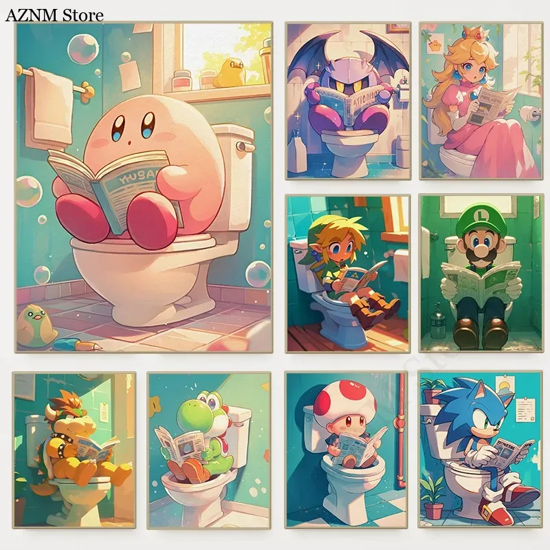 Funny Bathroom Cartoon Video G - Home Bathroom Toilet のレビューと価格