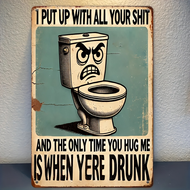 Humorous Bathroom Decor Sign,  - Home Bathroom Wall Decor のレビューと価格