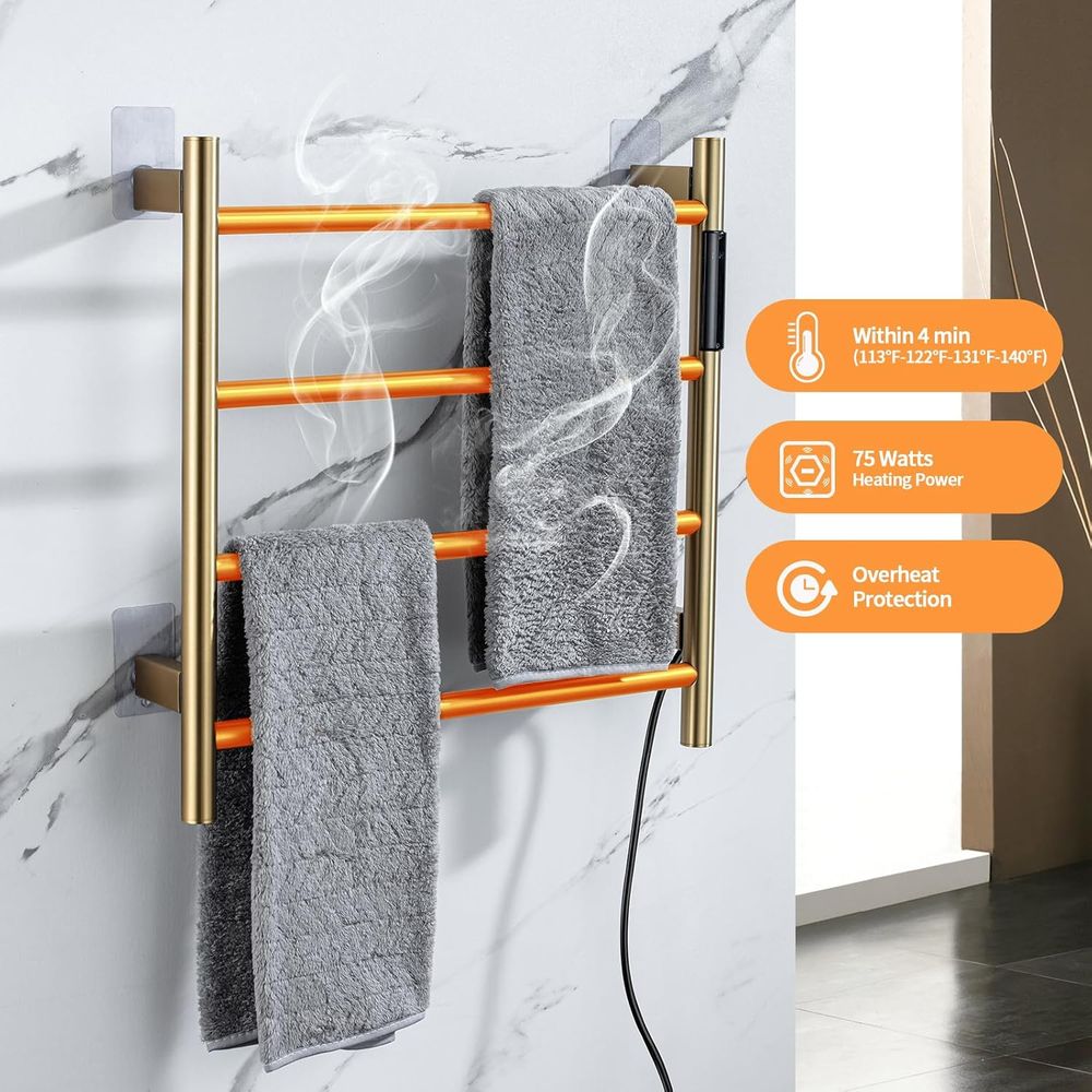 4-Bar Wall-Mounted Electric To - Towel Warmer Electric のレビューと価格