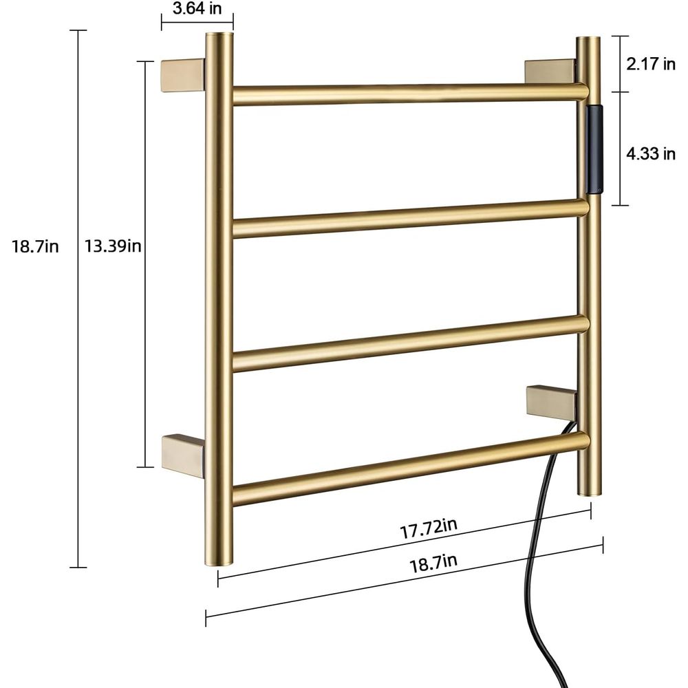 4-Bar Wall-Mounted Electric To - Towel Warmer Electric のレビューと価格