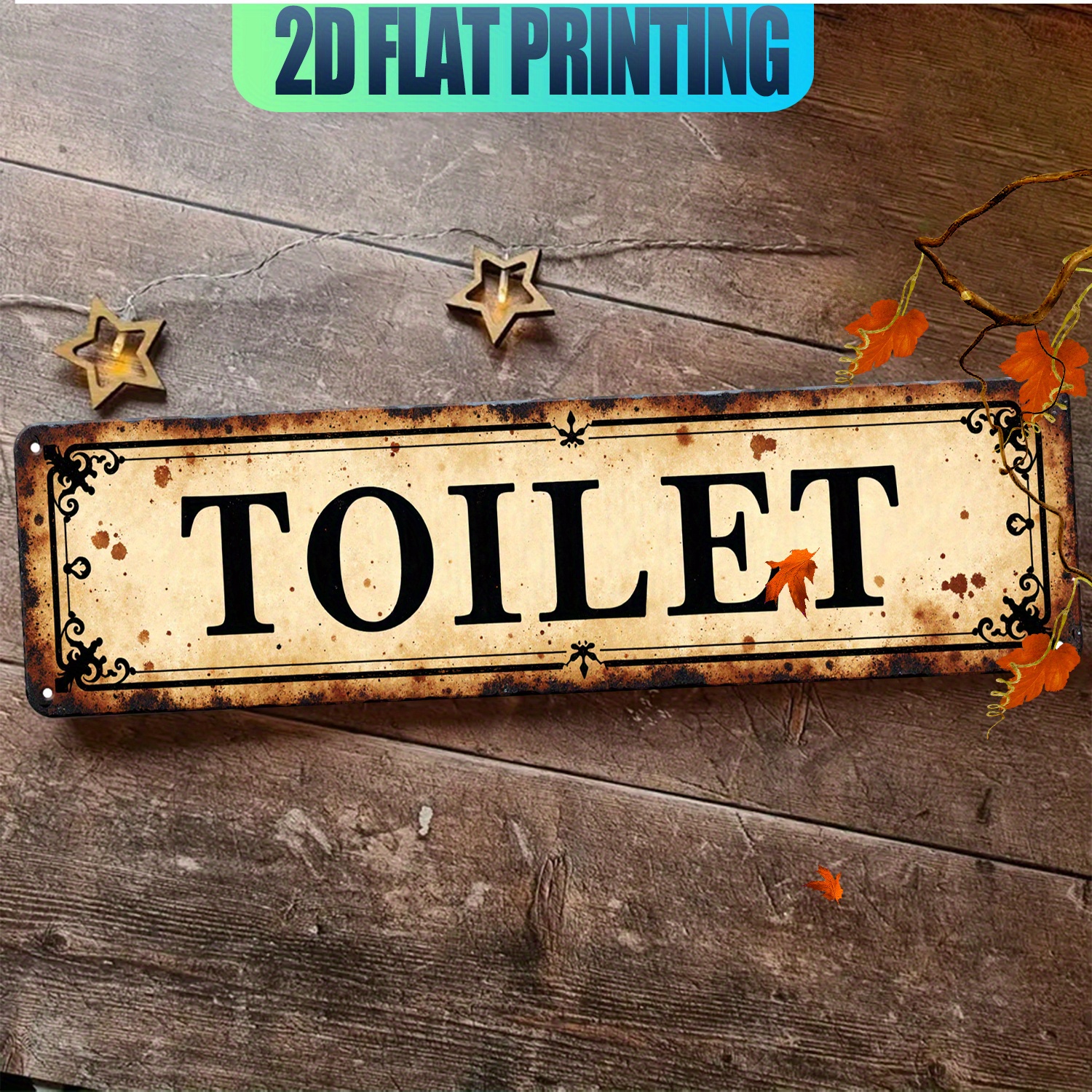2D Flat, Vintage Aluminum Wall - Home Bathroom Wall Decor のレビューと価格