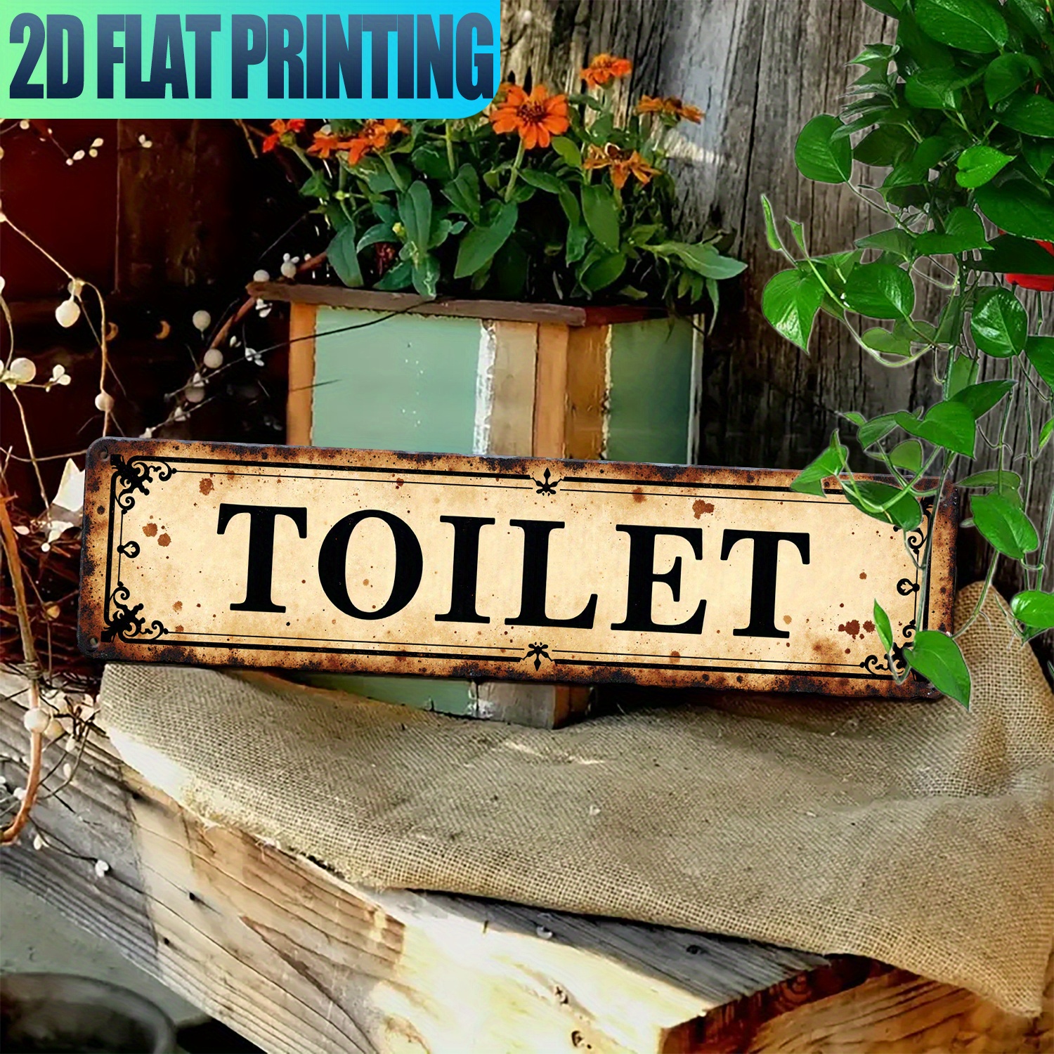 2D Flat, Vintage Aluminum Wall - Home Bathroom Wall Decor のレビューと価格
