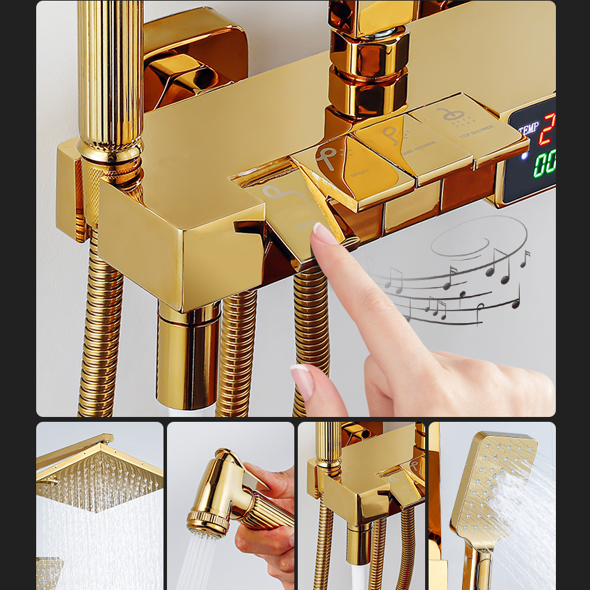 Gold Piano Digital Display Bat - Home Bathroom Taps のレビューと価格