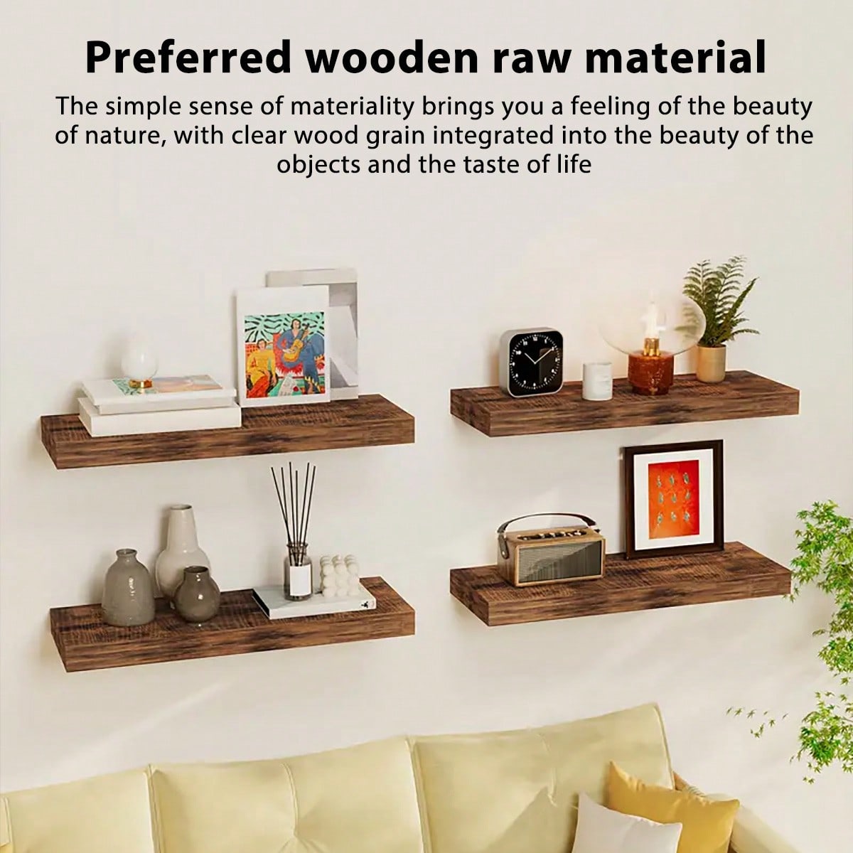 4 Sets 15.8in Floating Shelves - Home Essentials Bathroom Rack のレビューと価格
