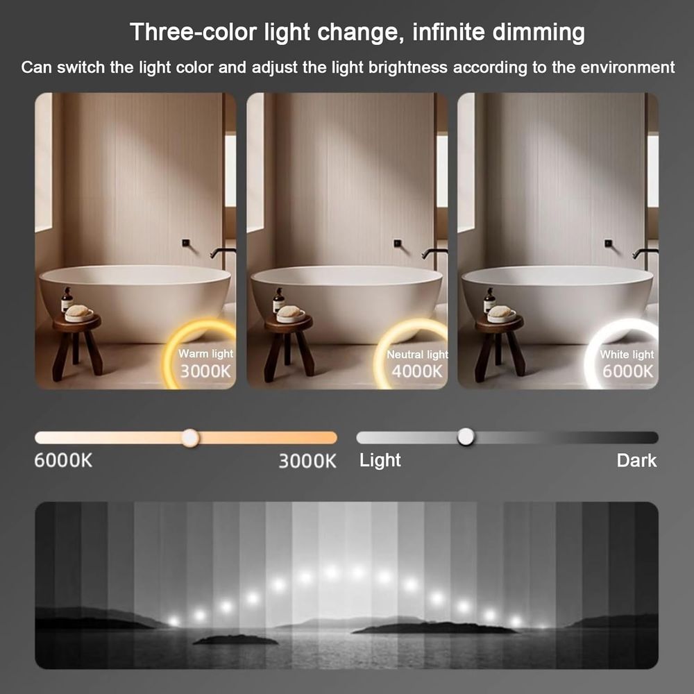 51x35 Semicircle LED Lighted V - Home Bathroom Vanity のレビューと価格