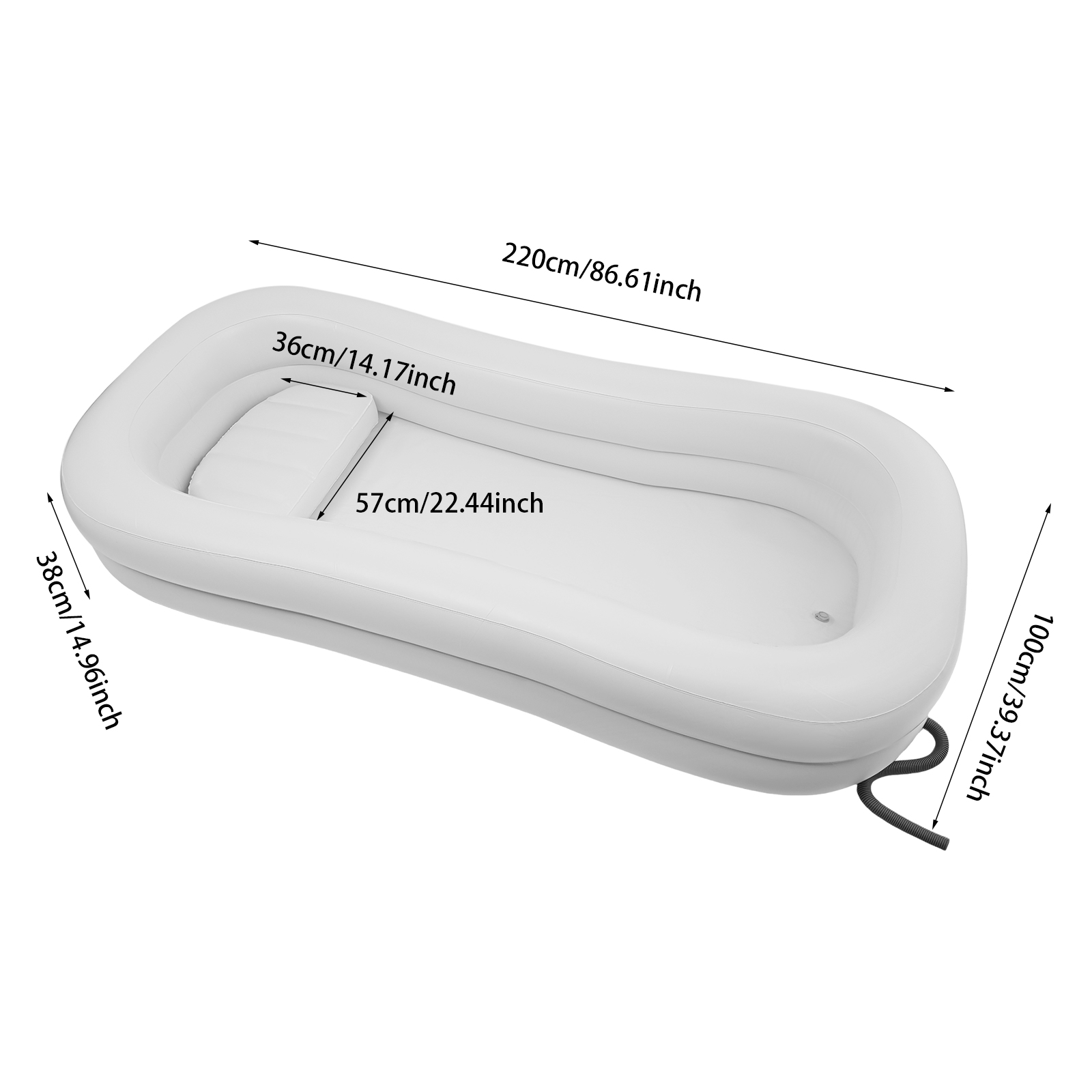 Rectangle PVC Inflatable Batht - Bathtub Pillow Inflatable のレビューと価格