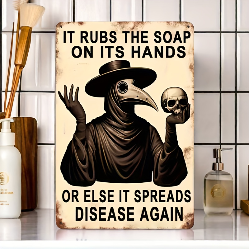 Vintage Hand Washing Reminder, - Home Bathroom Wall Decor のレビューと価格