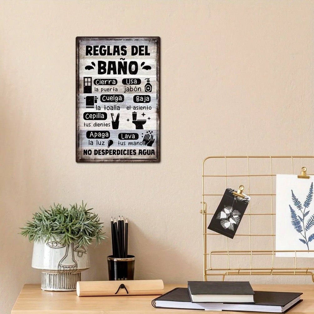 1pc Spanish Vintage Bathroom R - Home Bathroom Wall Decor のレビューと価格