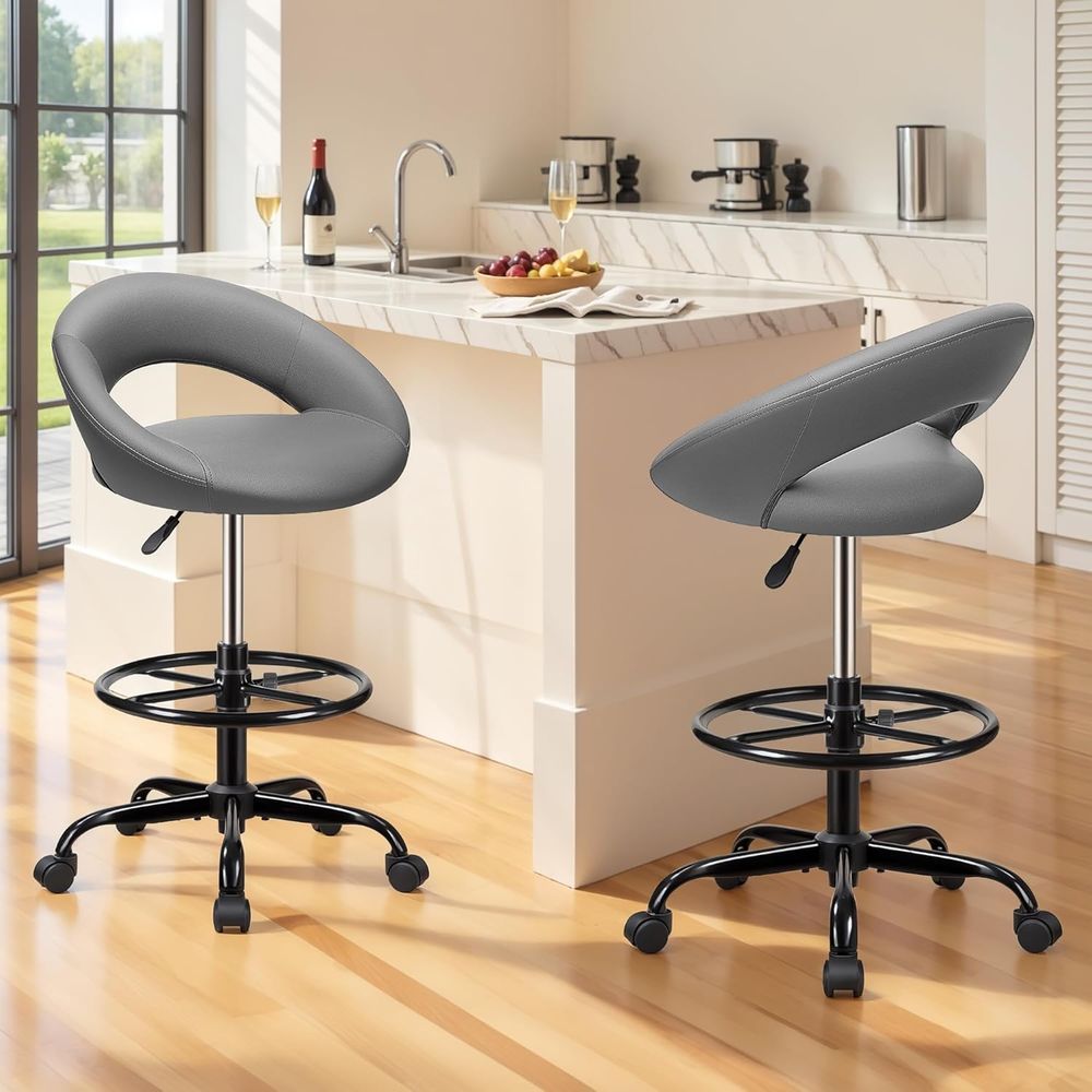 Gray 2-Pack Ergonomic PU Leath - Home & Bathroom Building Products Pte Ltd のレビューと価格