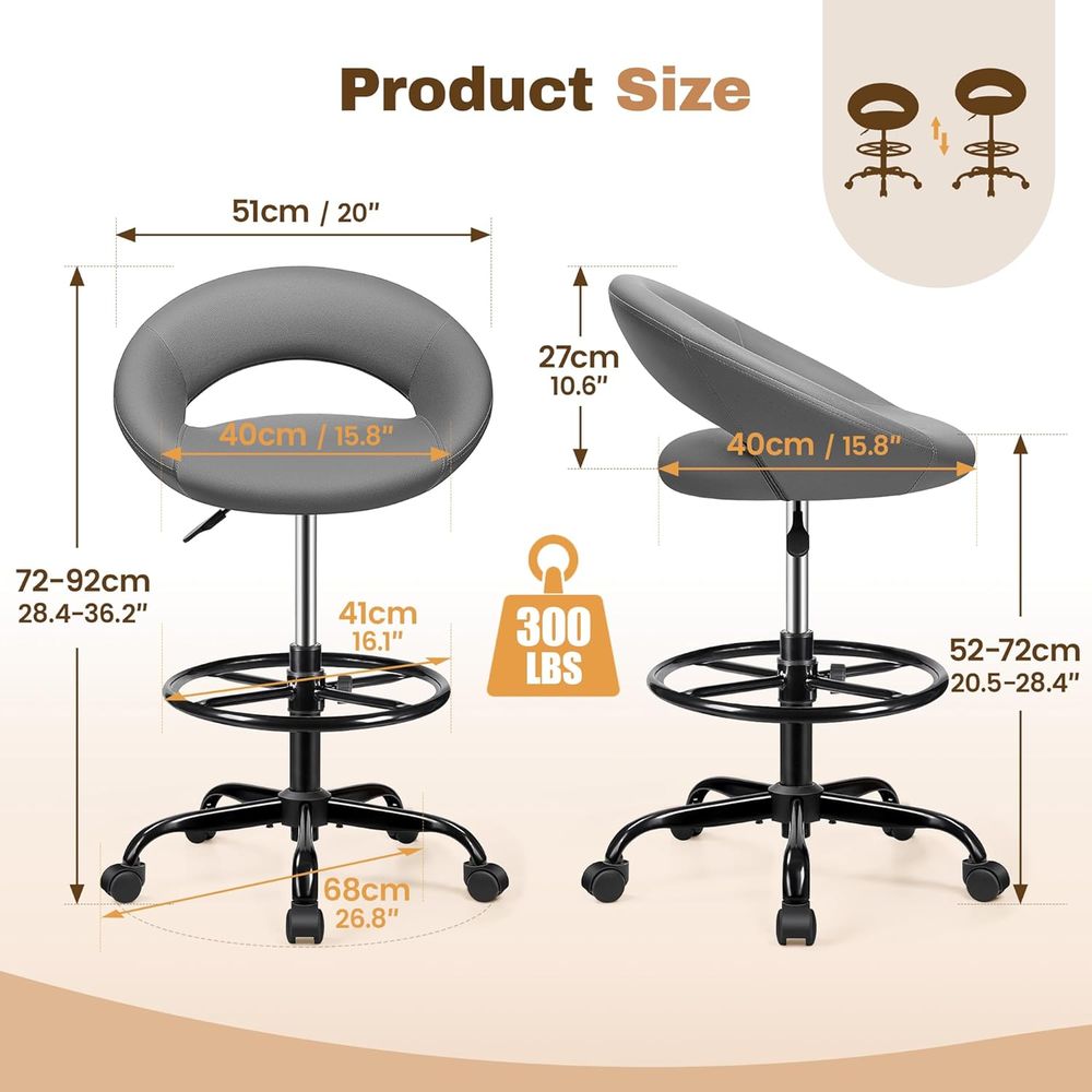 Gray 2-Pack Ergonomic PU Leath - Home & Bathroom Building Products Pte Ltd のレビューと価格