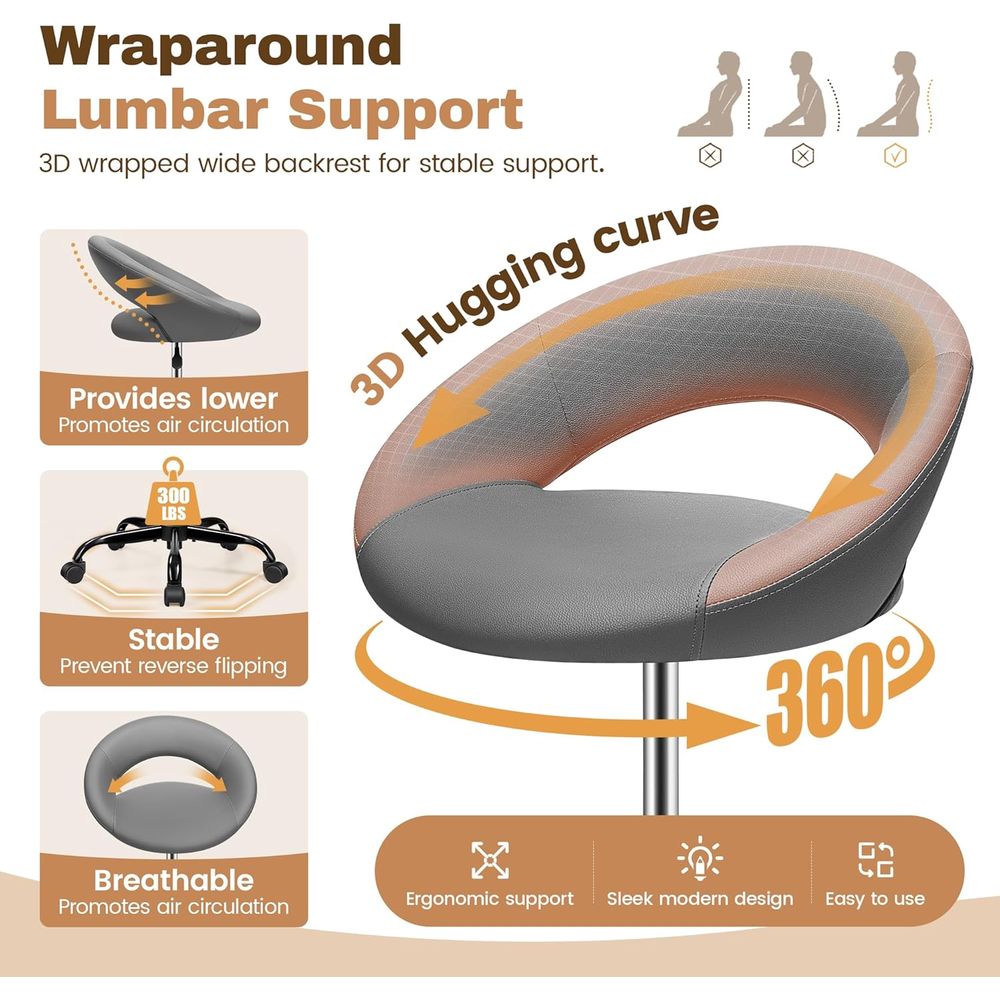 Gray 2-Pack Ergonomic PU Leath - Home & Bathroom Building Products Pte Ltd のレビューと価格