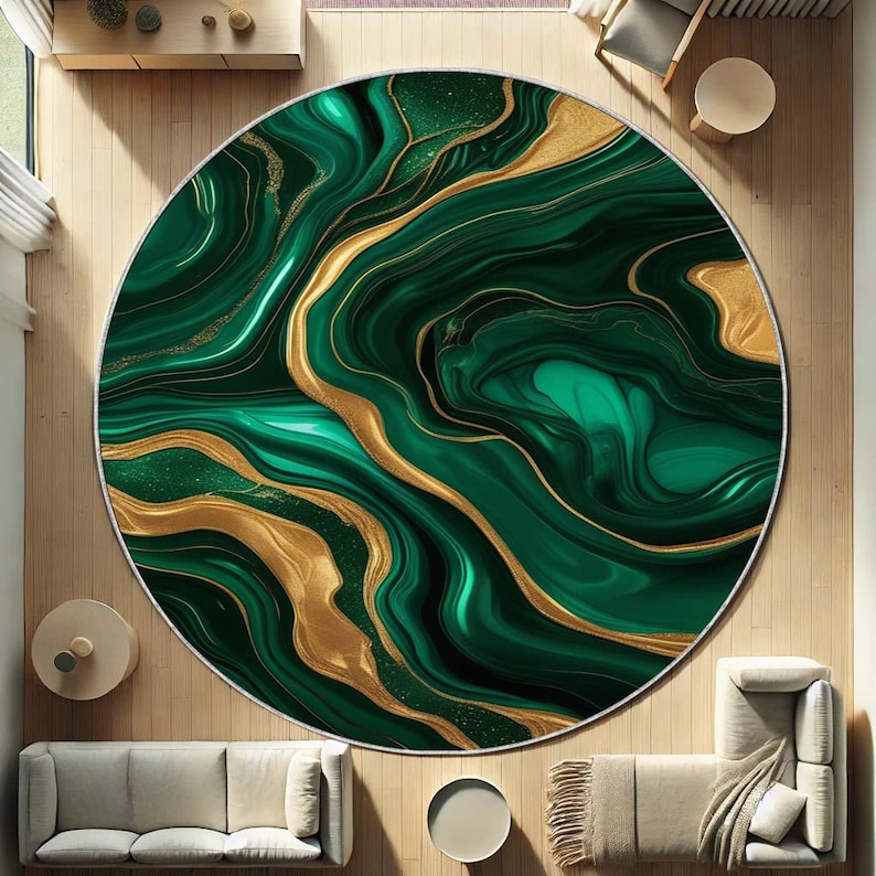 Emerald Moss Round Rug, Nature - Home Bathroom Design Ideas のレビューと価格
