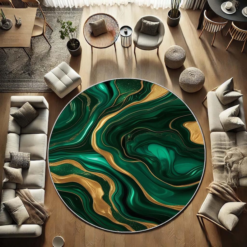 Emerald Moss Round Rug, Nature - Home Bathroom Design Ideas のレビューと価格