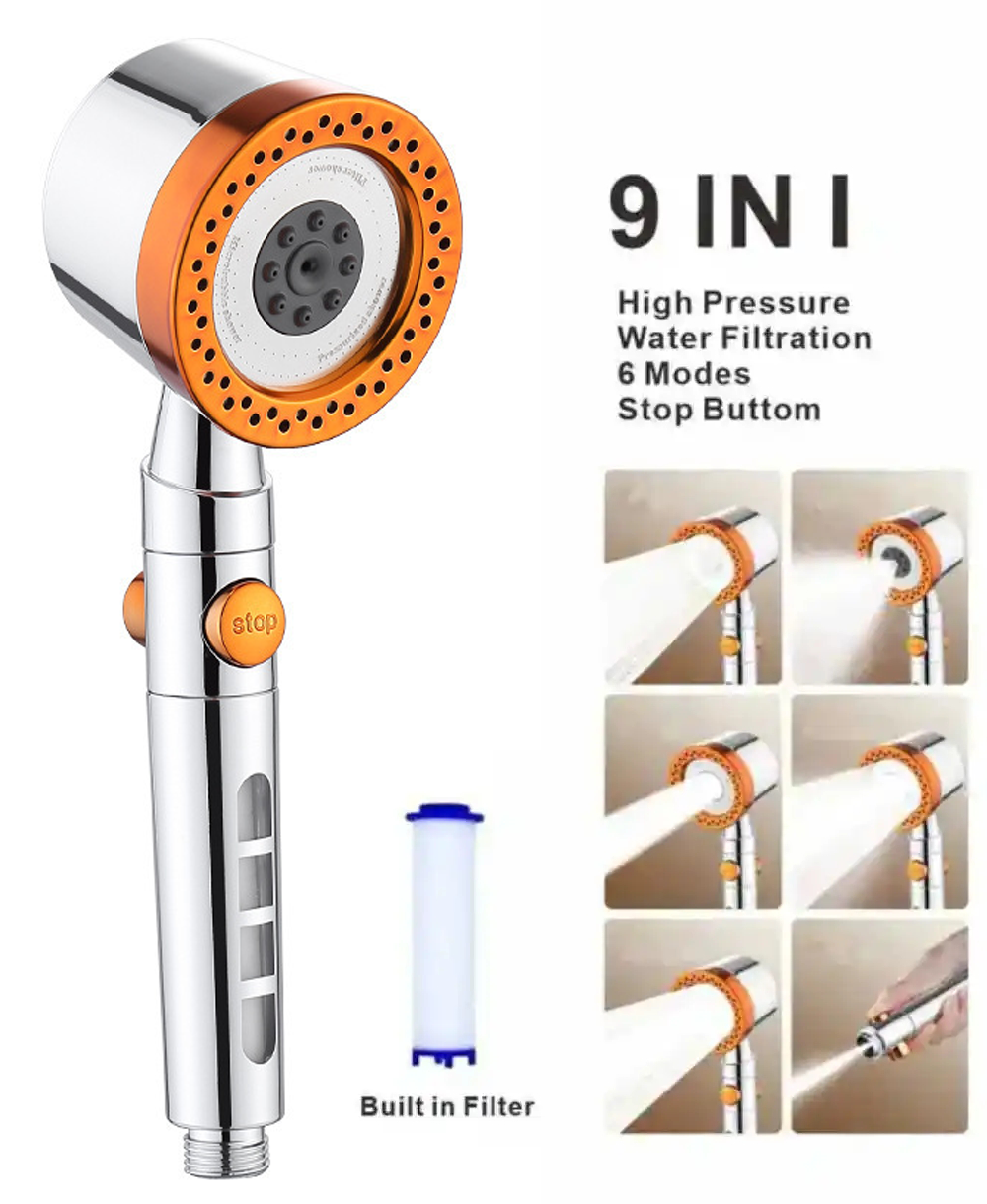 9 IN 1 Large Flow Shower Head  - Home Bathroom Taps のレビューと価格