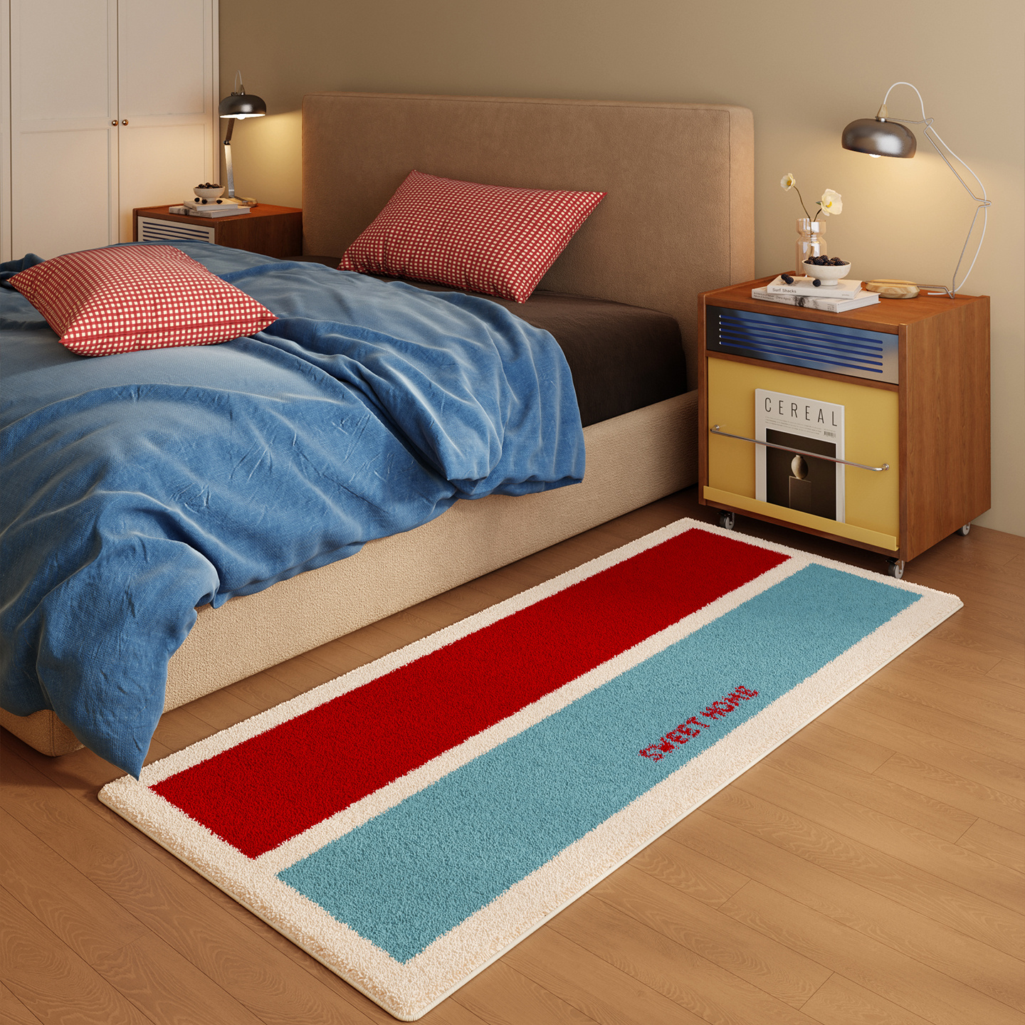 VIKAMA Cute Red Blue Carpet So - Home Goods Bathroom Rugs のレビューと価格