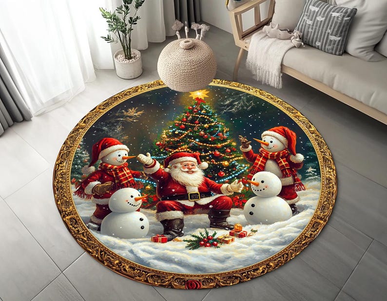 Father Christmas Print Round R - Home Bathroom Design Ideas のレビューと価格