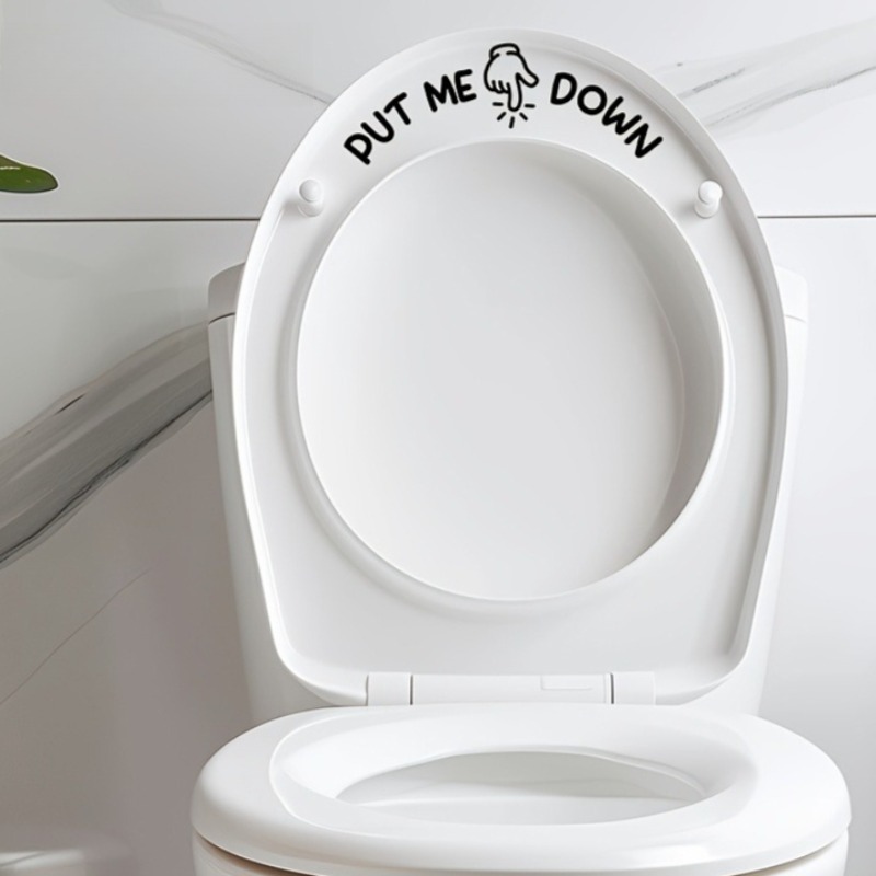 2Pcs Funny Toilet Sticker PUT  - Home Bathroom Design Ideas のレビューと価格
