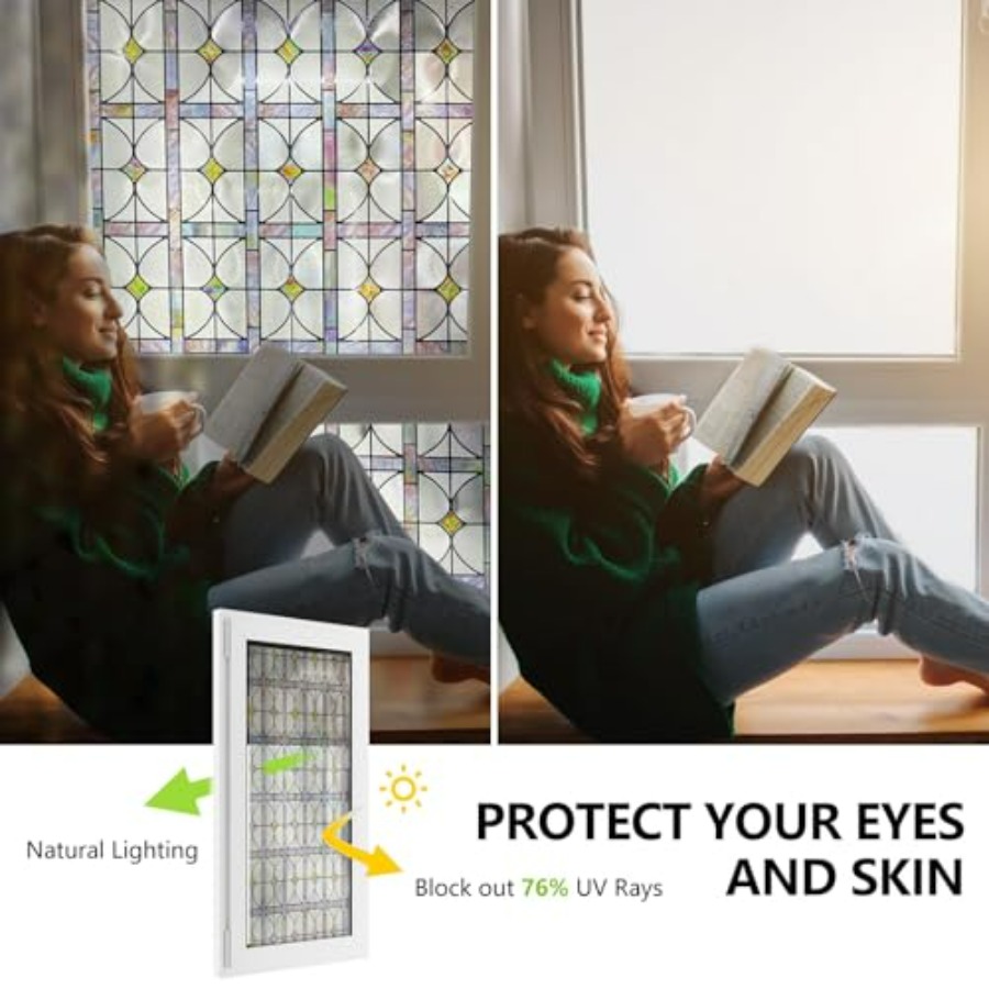 3D Stained Glass Window Film,  - Home Bathroom Door のレビューと価格