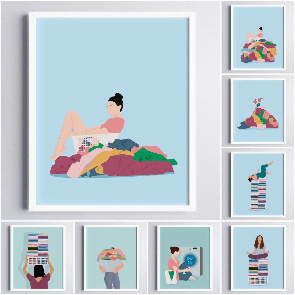 Pastel Colors Art Print Laundr - Home Bathroom Colors のレビューと価格