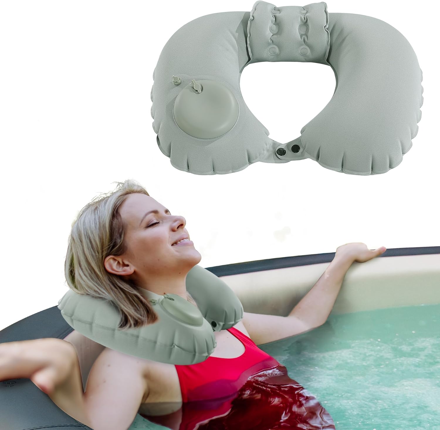 U-Shaped Inflatable Bathtub Pi - Bathtub Pillow Inflatable のレビューと価格