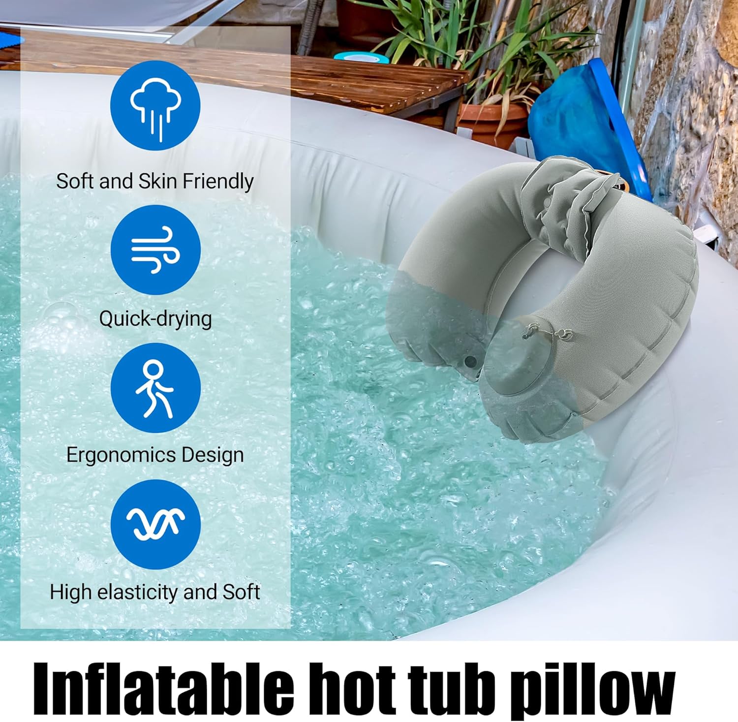 U-Shaped Inflatable Bathtub Pi - Bathtub Pillow Inflatable のレビューと価格