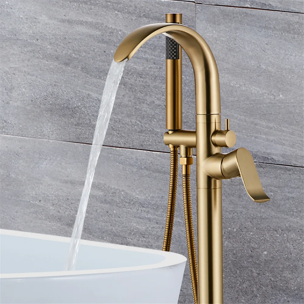 Black Bathtub Faucet Set Floor - Home Bathroom Taps のレビューと価格
