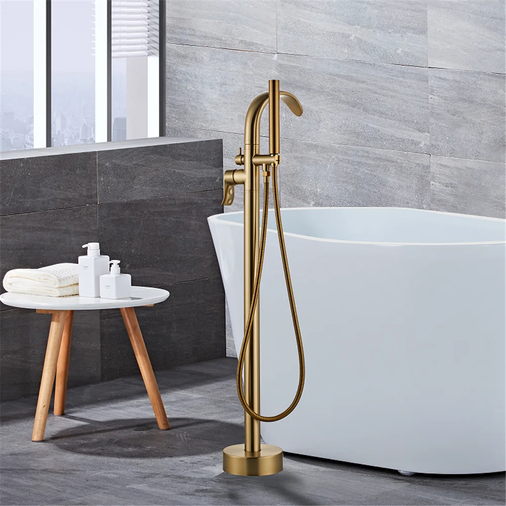 Black Bathtub Faucet Set Floor - Home Bathroom Taps のレビューと価格