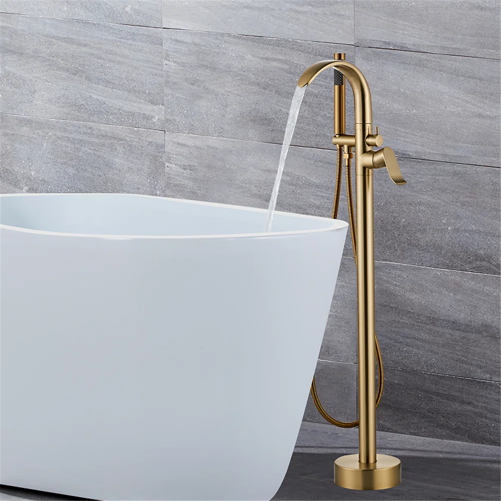 Black Bathtub Faucet Set Floor - Home Bathroom Taps のレビューと価格
