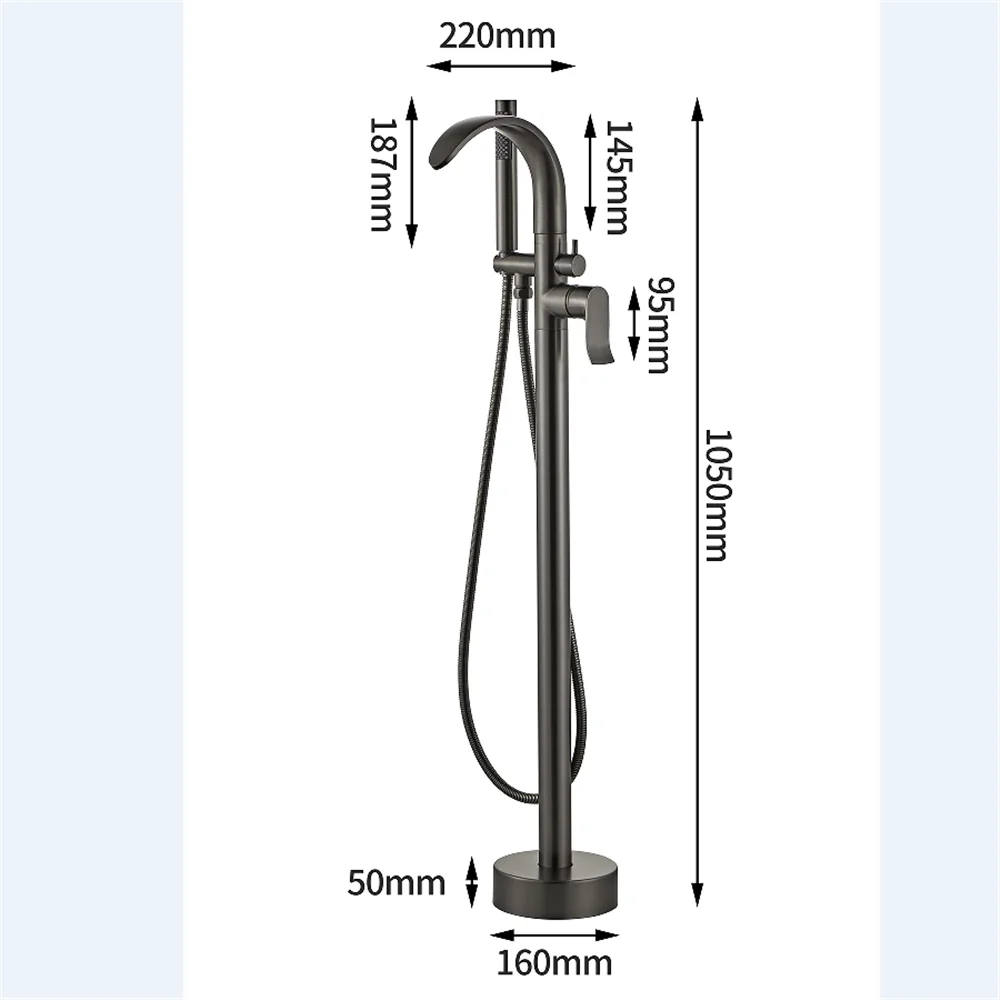 Black Bathtub Faucet Set Floor - Home Bathroom Taps のレビューと価格