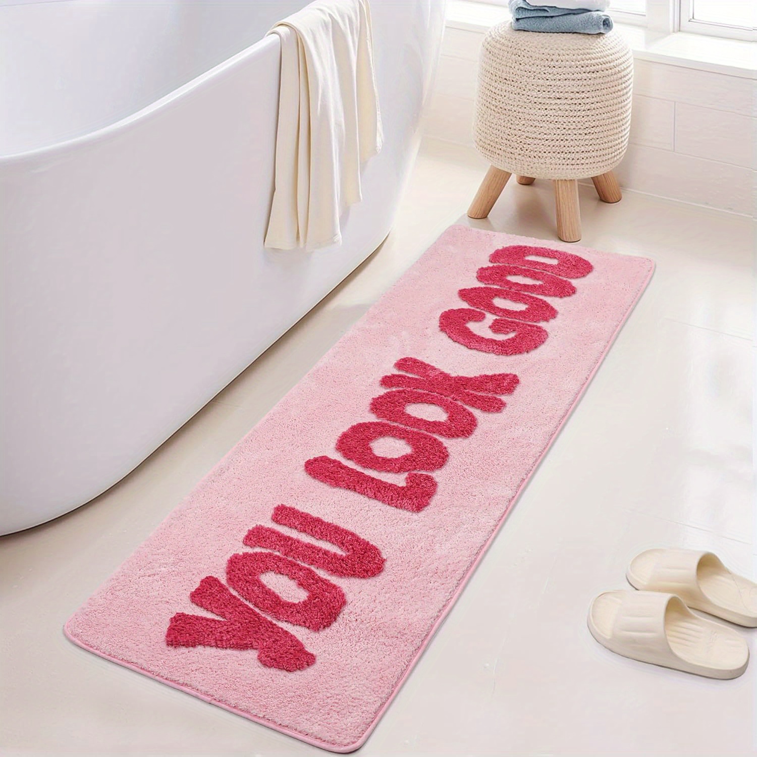You Look Good Pink Carpet Bath - Home Goods Bathroom Rugs のレビューと価格