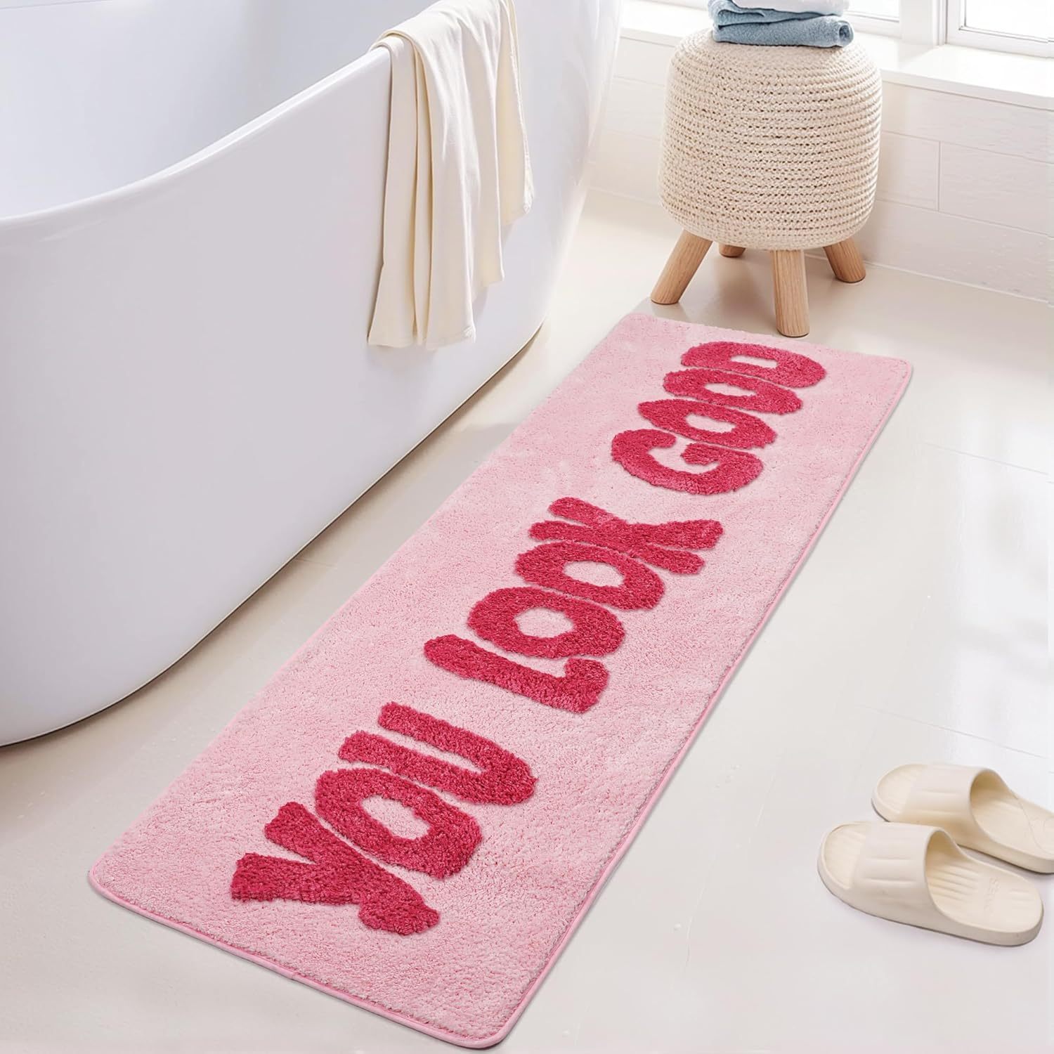 You Look Good Pink Carpet Bath - Home Goods Bathroom Rugs のレビューと価格